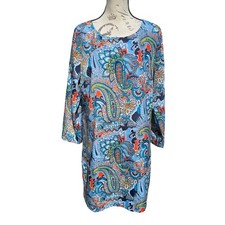 J. Crew Women's Dress Colorful Paisley Print 3/4 Sleeve Size 12