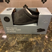 Wayland Square Women's 8-9 Slippers Men' 9-10 Sz M Unisex Black Memory Foam