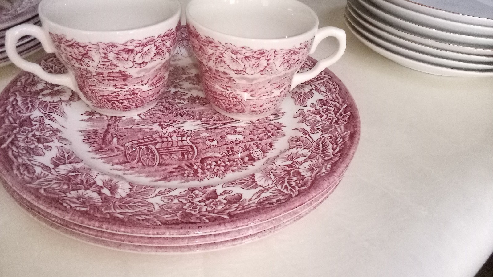 Haddon Hall Derbyshire Red Transferware  10