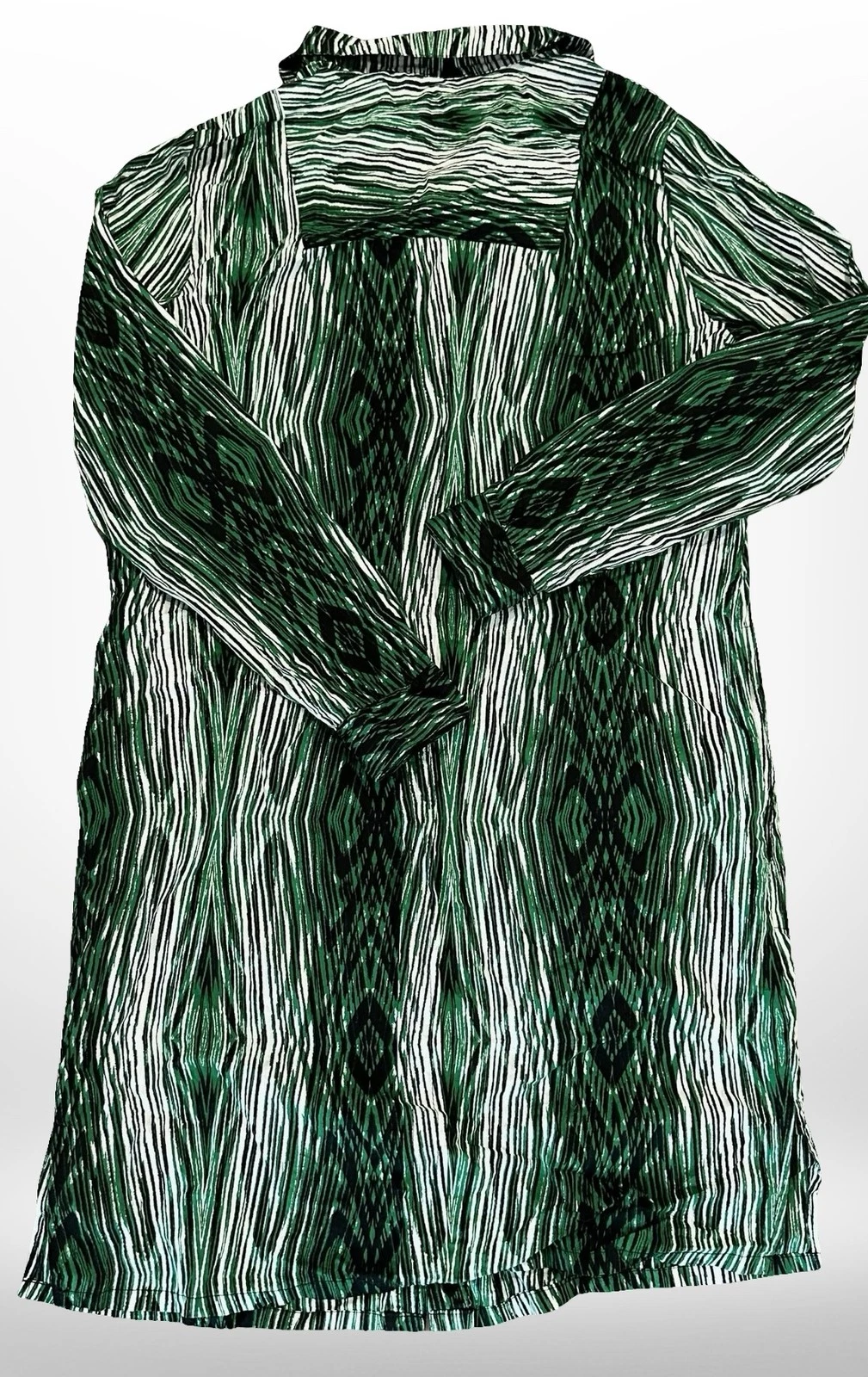 VETEMENTS Derek Lam per Designazione Abito Donna Medio Verde Bianco Venatura Legno Camicia Cotone