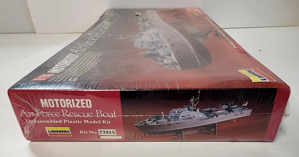 SEALED - Lindberg MOTORIZED Air Force Rescue Boat 1/72 model #77415 - 1990 - US - Image 4 of 4