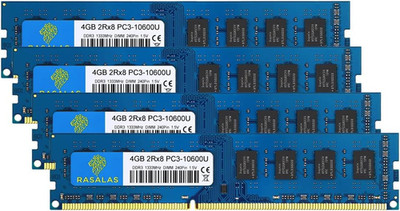 Rasalas 16GB Kit (4X4Gb) DDR3 1333Mhz PC3-10600 PC3-10600U Non ECC Unbuffered 1.