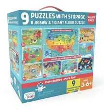 9 Puzzles For Children with Storage Value Pack, Brand New-Sealed Box