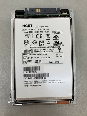 HGST EMC Ultrastar HUSMM1640ASS204, 400GB SAS 2.5'' (0B32172) F/W: C250 SSD