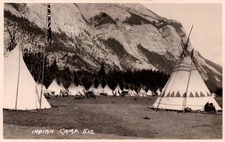c 1910 Byron Harmon RPPC Real Photo Postcard BC Indigenous Canadian Village Camp