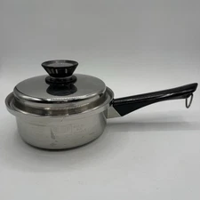 Amway Queen Multi-Ply 18/8 Stainless Steel 1 Quart  W/Lid Heavy Duty 6.75”