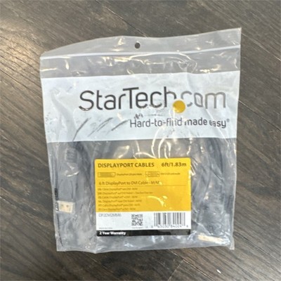 StarTech DisplayPort to DVI Male to Male Cable 6 ft Black DP2DVI2MM6