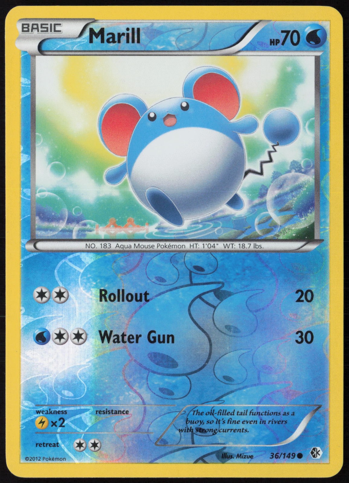 Marill Reverse Holo 36/149 Boundaries Crossed NM