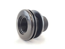 LIFEGARD Aquatics Double Threaded Bulkhead Kit for Fish Aquariums 1", Black