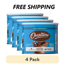 4 Pk Ovaltine Rich Chocolate Drink Mix Powdered Drink Mix for Hot and Cold Milk
