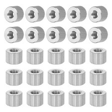 PATIKIL M4 Knurled Thumb Nuts, 25pcs Nickel Plated Female Thread Type Flat He...