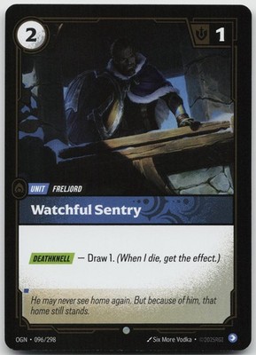 Watchful Sentry 096/298 Common Origins Riftbound Foil Near Mint