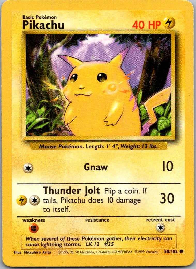 Pikachu Pokémon TCG Individual Collectible Card Game Cards for