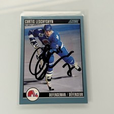 1992-93 Score Canadian Curtis Leschyshyn #87 Auto Autograph Signed Nordiques