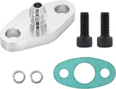 4AN Fitting T3 T3/T4 T04 Turbo Oil Feed Inlet Flange Gasket Adapter KitSize: 4AN