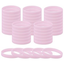 60pcs Unisex Glow in the Dark Bracelets Silicone Glow Wristbands Pink