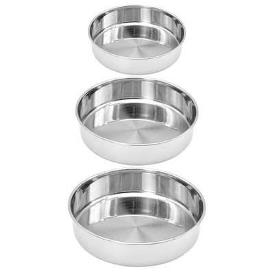 3tlg - Edelstahl Backblech Set Rund Backform Pizzablech 36 - 32 - 28 cm