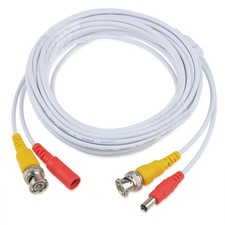 25ft White BNC Video Power Wire Cord for Camera Cable SDH-P4040 SDH-C75100
