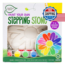 Creative Roots Mosaic Flower Garden Stepping Stone Kit, Includes 7-Inch Ceramic