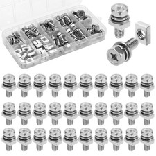 64PCS Motorcycle Battery Terminal Nut Bolt Kit M6x16mm Stainless Steel