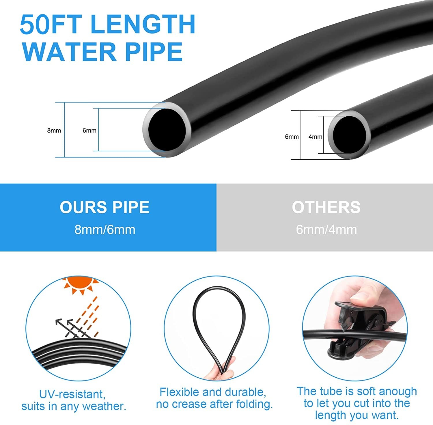 20ft Outdoor Patio Water Mister Mist Nozzle Misting Cooling System Fan Cooler