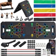 Portable Push Up Board Gym Kit 25-in-1, Foldable Push Up Station  Exercise Boar