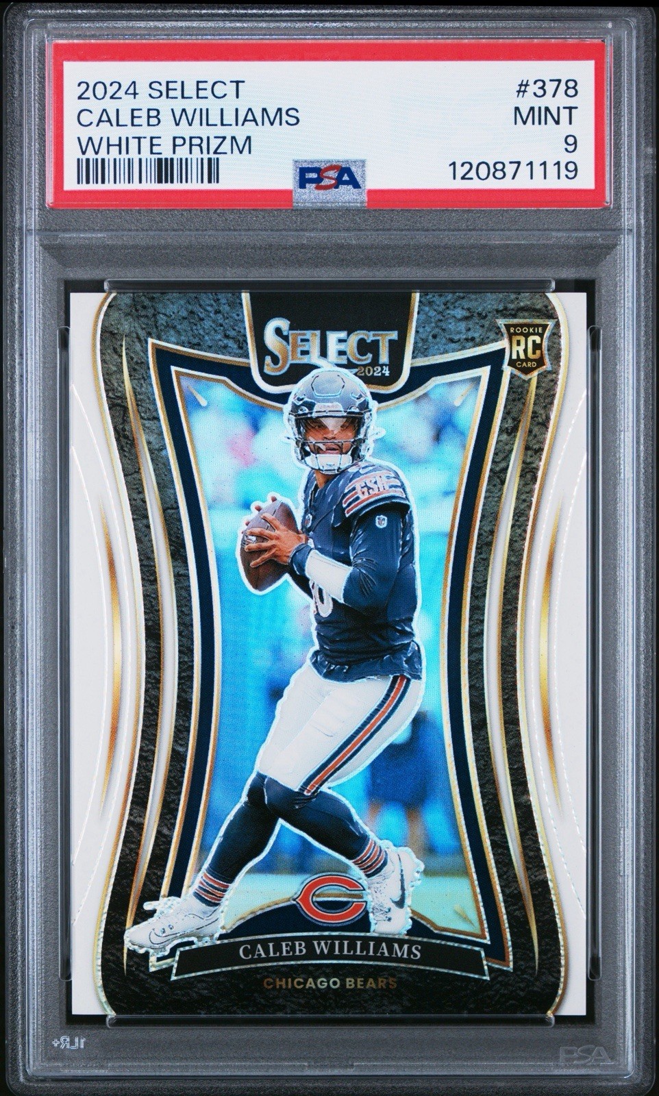 2024 PSA 9 Caleb Williams Select Suite Level SSP White Prizm /35!  MINT!