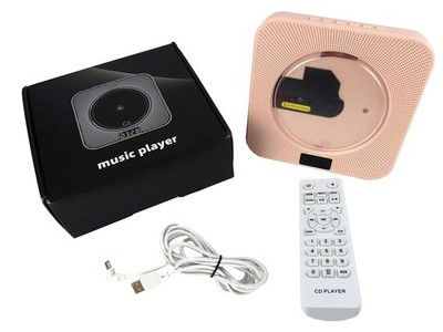 ROADOM KC-805 CD BLUETOOTH FM RADIO USB AUX TIMER CD PLAYER W/ SPEAKERS PINK