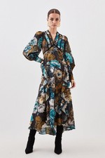 Karen Millen A-Line Maxi Dress UK4 in Multi RRP £159