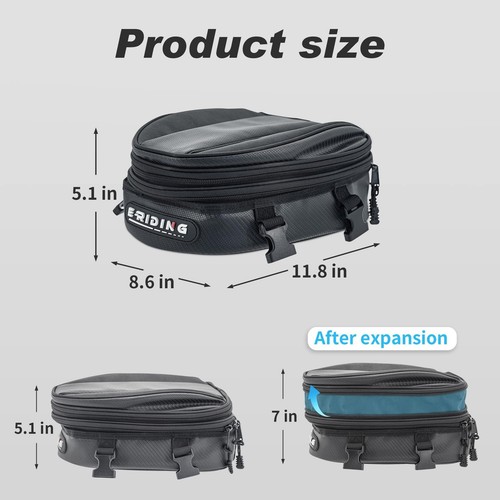 Motorcycle Tail Bag Backpack Waterproof Luggage Motorbike Saddle Seat Bag Mul... - Picture 2 of 7