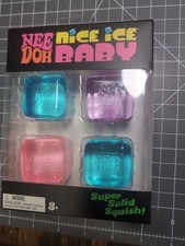 New Schylling NeeDoh Nice Ice Baby (4 Pack) - Blue Pink Purple Genuine Authentic