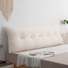 Warm Plush Headboard Pillow Bed Bolster Cushion Soft Support w/ Removable Cover