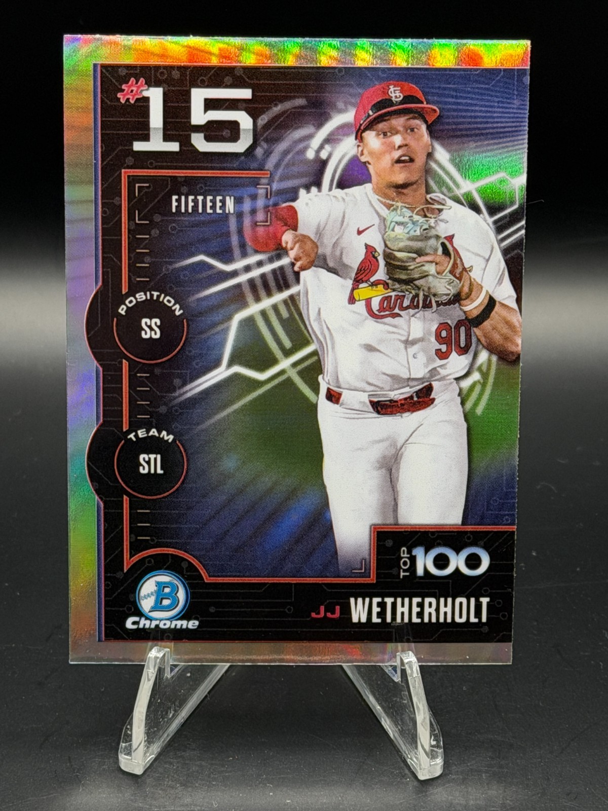 2025 Bowman Chrome Scouts Top 100 JJ Wetherholt #BTP-15 (RC)