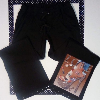 Women Fashion Drawstrings Pants - Graphic Design - Nailhead detail