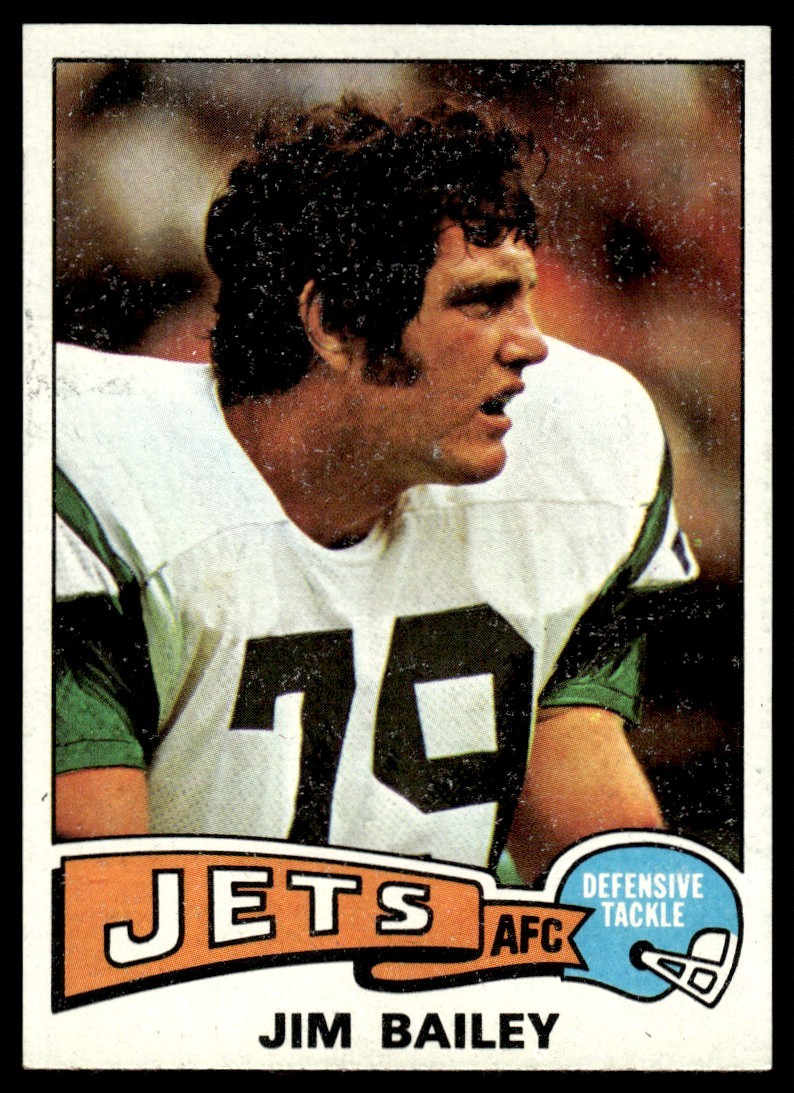 1975 Topps JIM BAILEY #398 New York Jets surface flaw