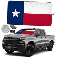 1-Piece Windshield Sun Shade American LARGE  64 x 33.5 inches USA TEXAS FLAG