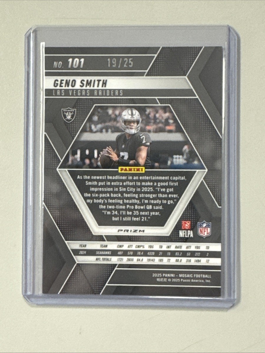 2025 Panini Mosaic Geno Smith Orange Fluorescent /25 | eBay