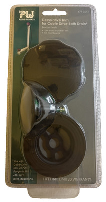 Plumb Works Decorative Trim For Cable Drive Bath Drain Bronze finish 679 3674