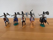 Timpo Toys Konvolut 5 silberne Reiter 3 x Waffen beschädigt