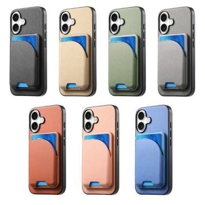Integrated System Phone Case Housing Textured PU Finish Card Storage