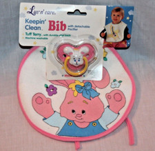 NEW LUV N' CARE VINTAGE 1997 BUNNY BIB WITH PACIFIER