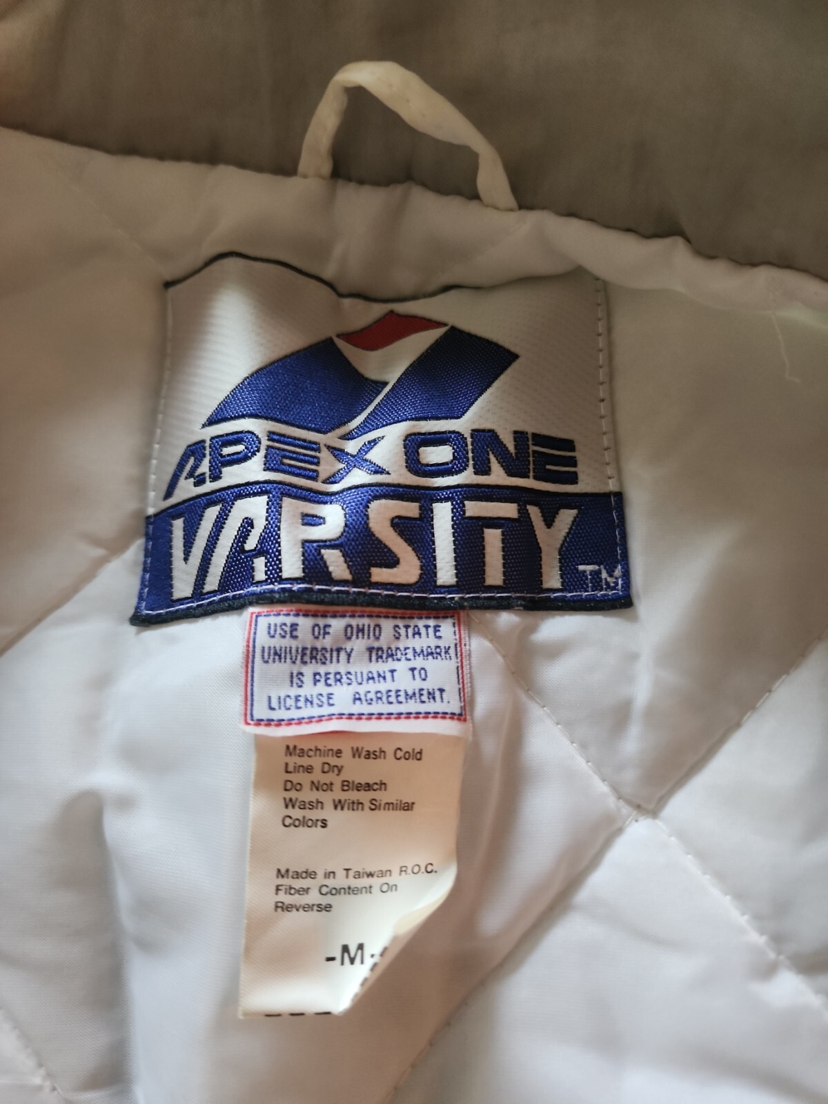 VTG OHIO STATE BUCKEYES APEX ONE VARSITY ZIP UP PUFFER VEST JACKET SEWN LOGO M