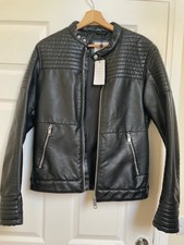 Faux Leather Bikers Jacket - Size Small