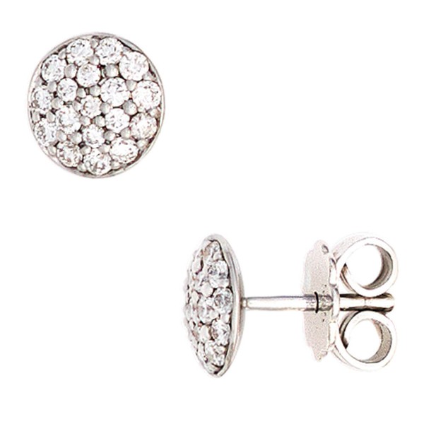 Ohrstecker 7,1Mm Rund Mit 36 Brillanten 585 Gold WeißGold Ohrschmuck, Damen-image
