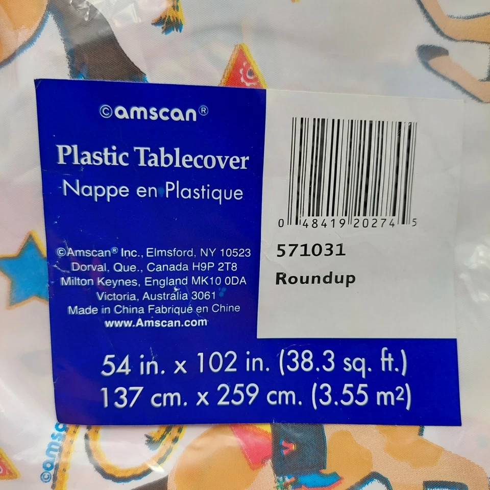 Новый Amscan скатерть ковбой родео Roundup скатерть стол чехол 54 «x 102» новый из старых запасов - Изображение 4 из 4