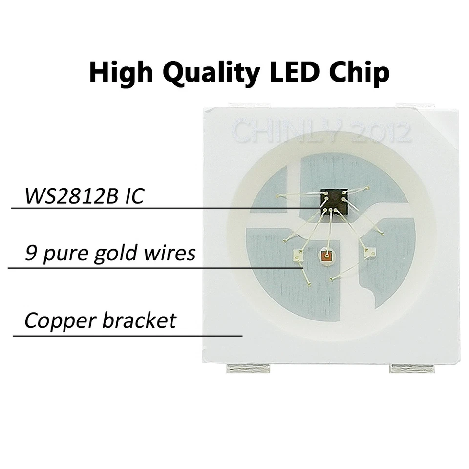 Chip LED WS2812B Tira 5050 SMD Direccionable Individualmente Digital RGB 5V Foto 2 de 4