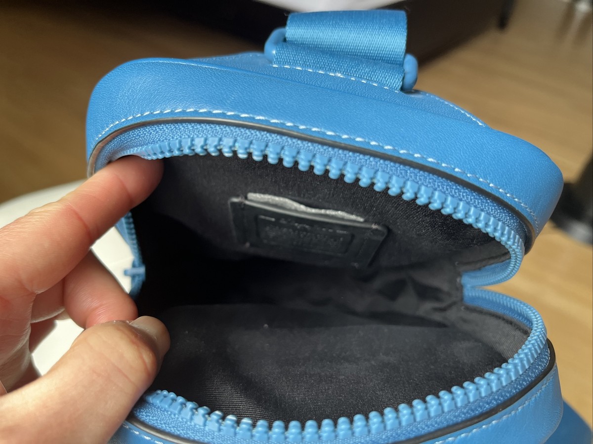 New Coach Track Small Pack Leather Blue Jay CH072 Crossbody Bag | eBay