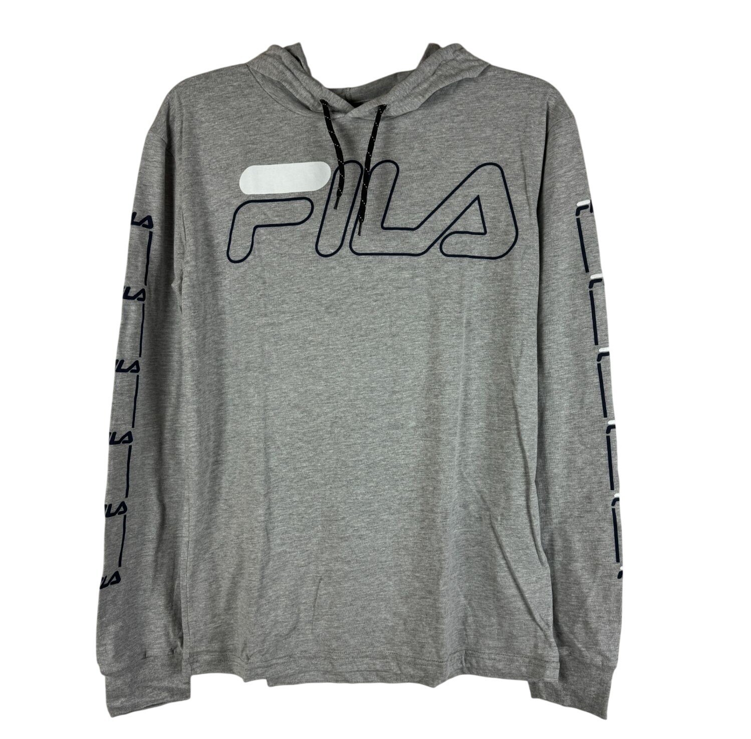 Felpa uomo Fila grigia pullover manica lunga con cappuccio taglia XL