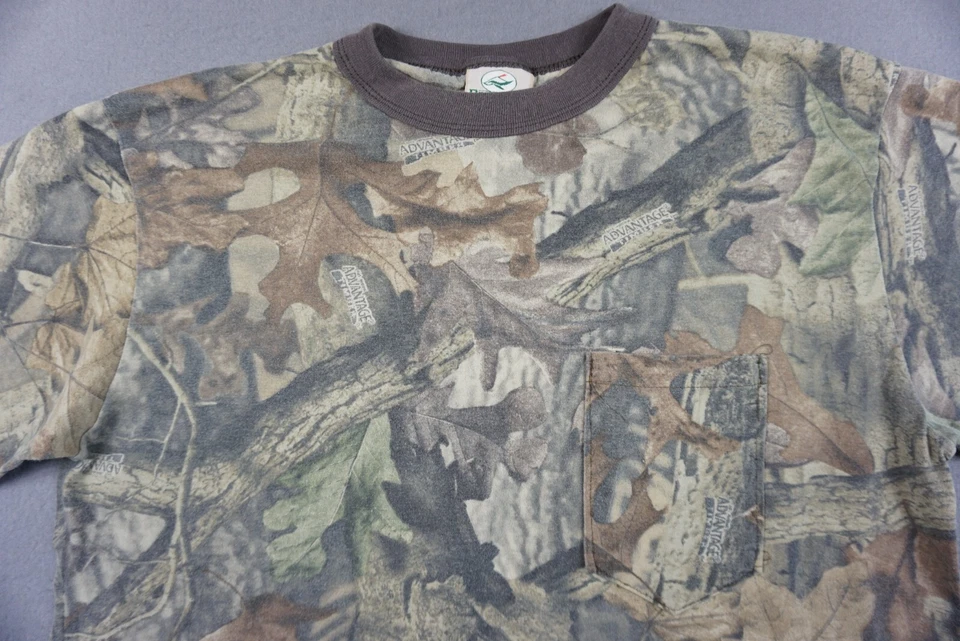 Vintage RedHead Shirt Mens Large Brown Advantage Timber Camo Single Stitch USA - Image 2 of 4