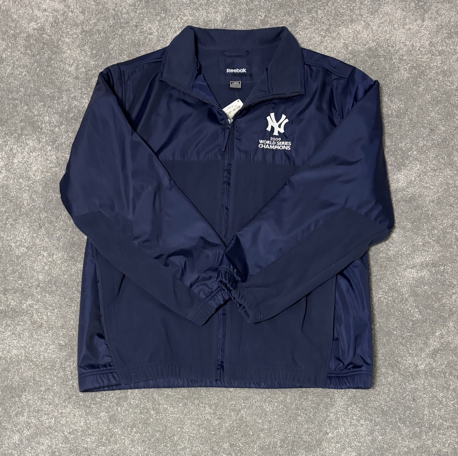 NWT New York Yankees 2009 World Series Champions Full Zip Jacket, navy, size L